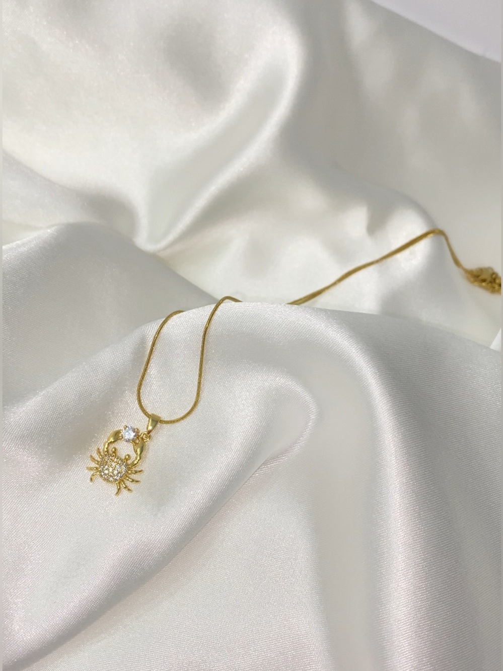 Gold Crab Pendant Necklace